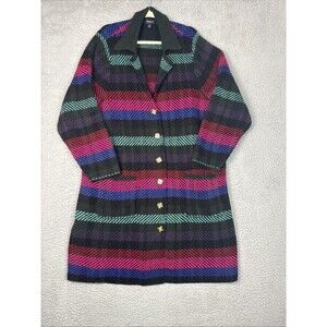 Torrid Notched Collar Cardigan Sweater Plaid Multi Size 4 4X 26 Car Coat